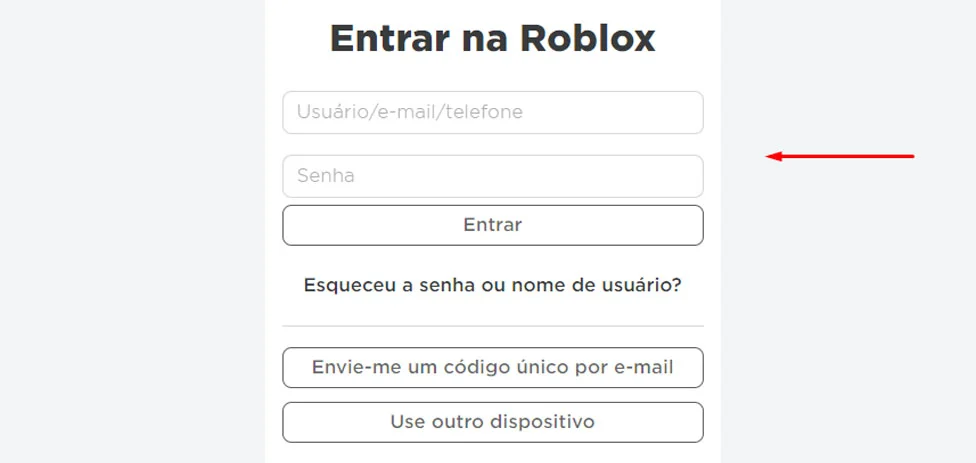 Ativar o Voice Chat no Roblox: Aba de login