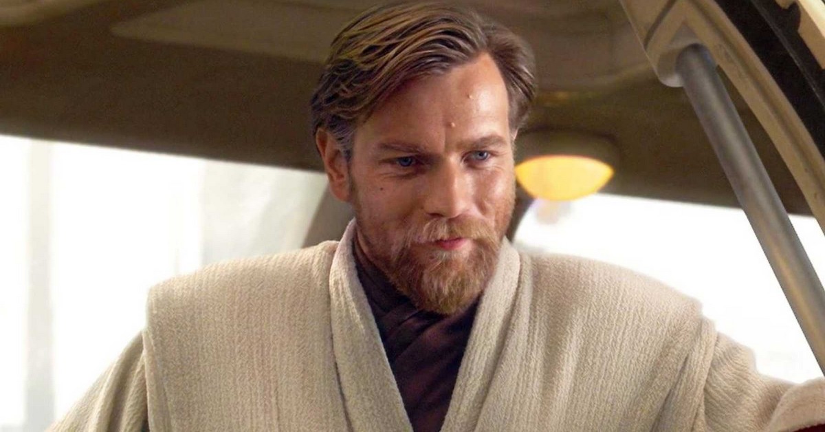 L'attore Ewan McGregor vestito come un personaggio di Star Wars