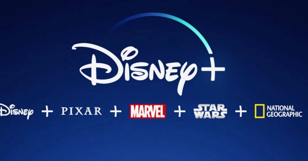 Logo Disney Plus con tutti gli studi cinematografici disponibili nel catalogo