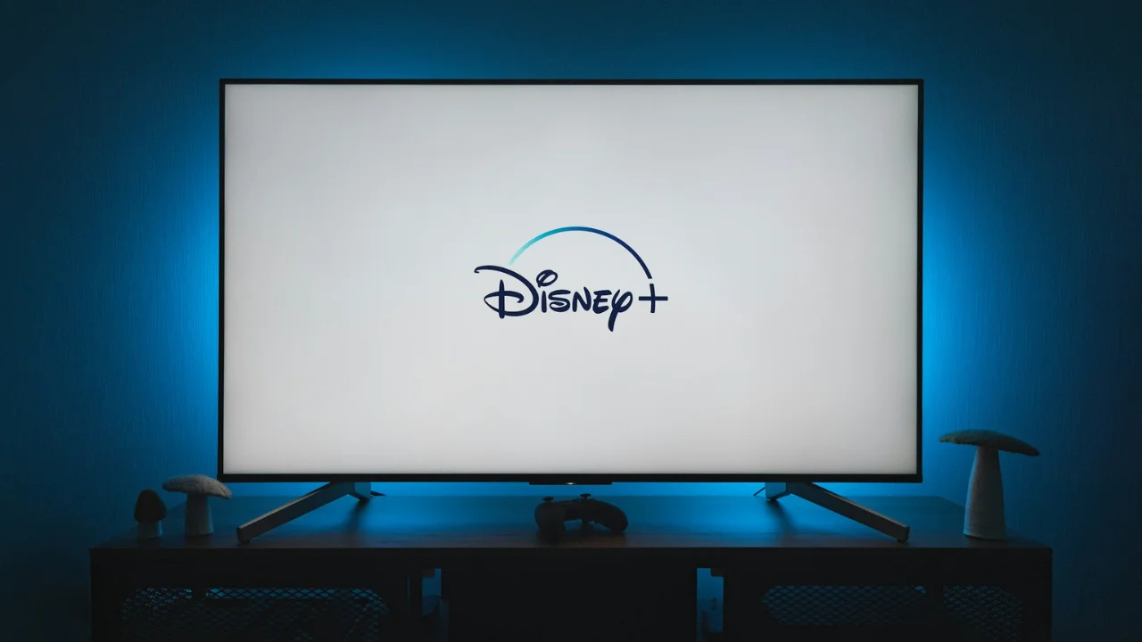 Television with Disney+ app open